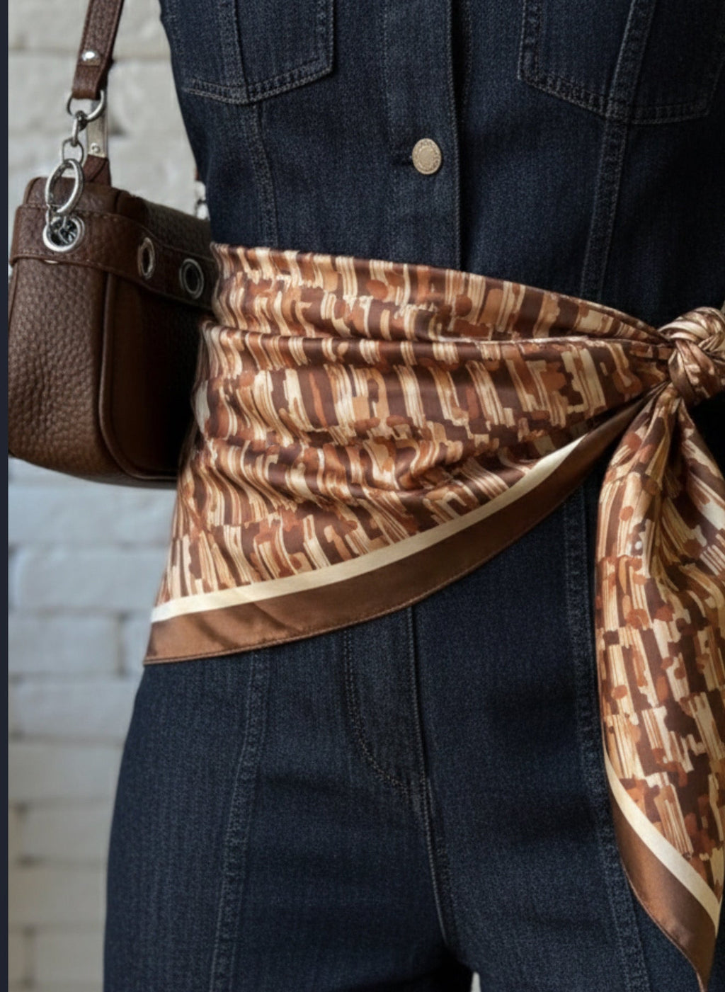 Carré de soie "marron"