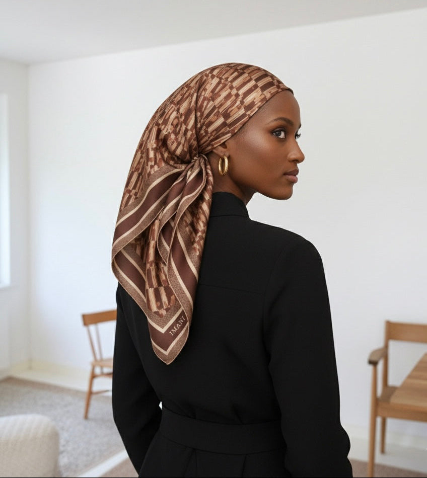 Carré de soie "marron"